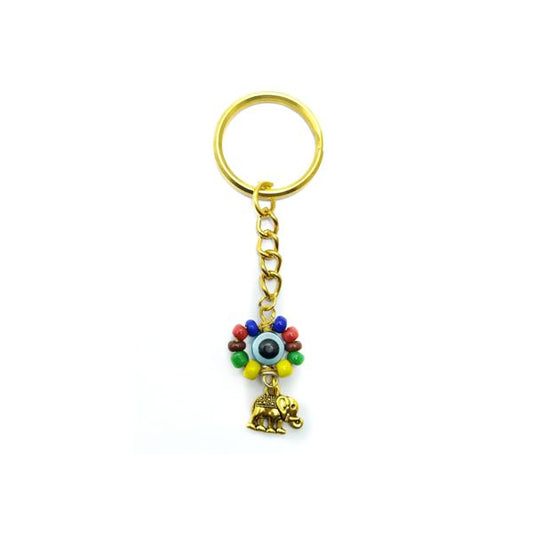 Evil Eye & Multicolor Beads Key Chain
