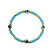 Blue Evil Eye & Sky or Golden Beads Bracelet