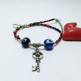 Evil Eye Bracelet With Black & Red Beads