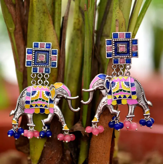 Handmade Earrings, Elephant Earrings, Beaded Earrings