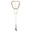 Trendy multiple layer fashion necklace with tassels