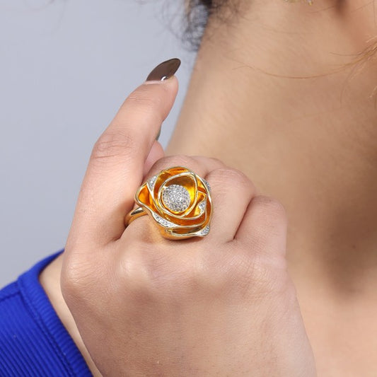Gold Plated Rose Design Imitation Ring