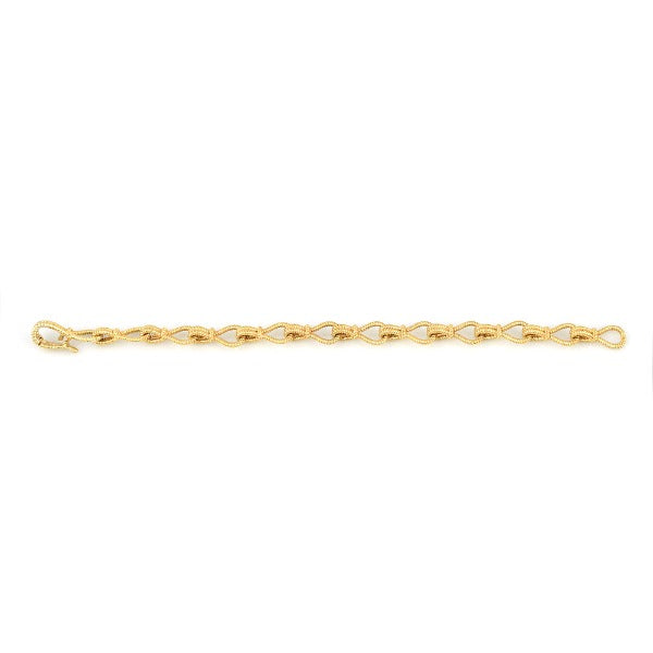 Gold Plated Rope Loop Chain Bracelet