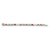 Sterling Silver Multi Color Quartz Stone Bracelet For Parties And Special Occasions