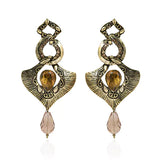 Victorian style gold metal earrings