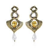Victorian style gold metal earrings