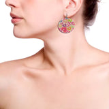 Colorful Love Heart Designed Flat Earring