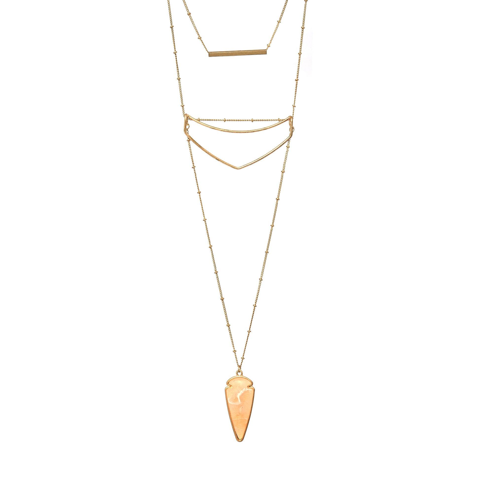Long trendy layered necklace online - The Fineworld