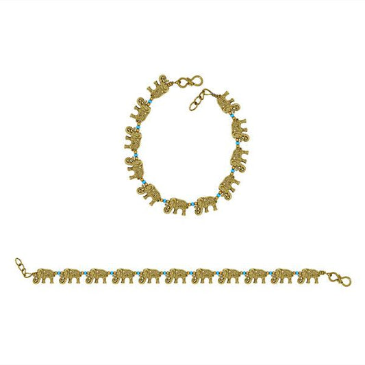Gold Plated Elephant Designed Bracelet - The Fineworld