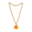 Fiery orange bead chain with a floral-shaped pendant - The Fineworld