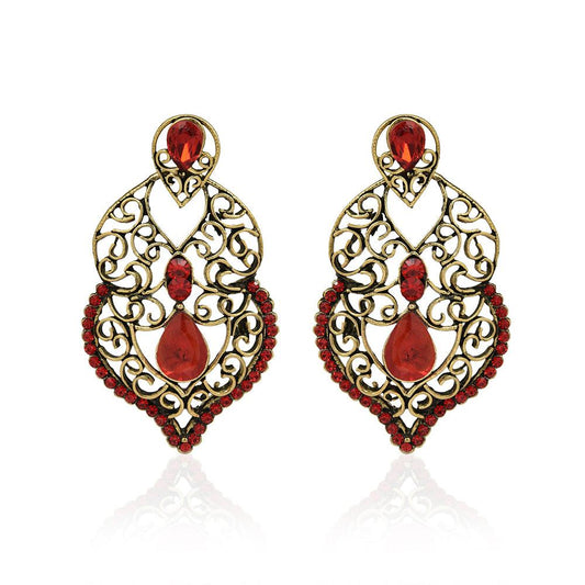 Victorian Broach Type Dual Color Stone Earrings - The Fineworld