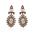 Adorned With Dark Pink Stones Earring - The Fineworld