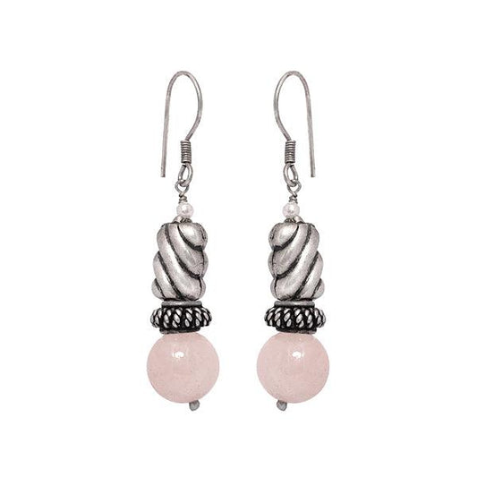 Light Pink silver drop earrings that are perfect - The Fineworld