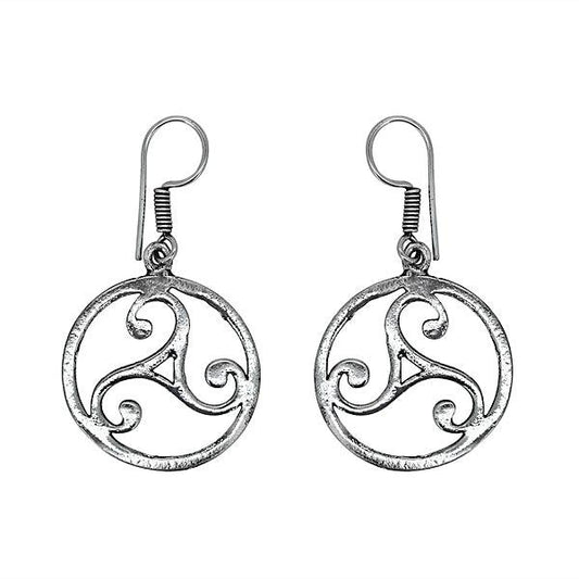 Floral Round shaped metal danglers - The Fineworld