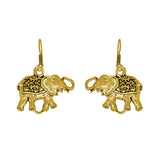 Tiny Elephant Golden Tone Charm Earring - The Fineworld