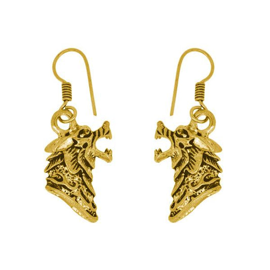 Roar Tiger Gold Plated Earring - The Fineworld