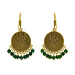 Unique Round Earring With Green Bead - The Fineworld