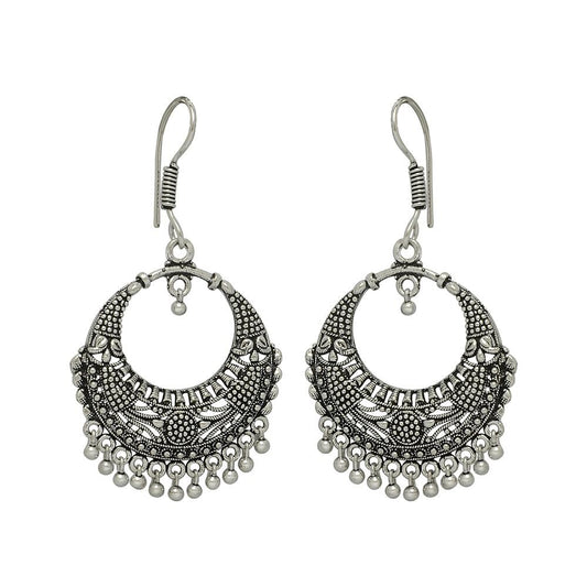 Chanbali Oxidized silver earrings for women - The Fineworld
