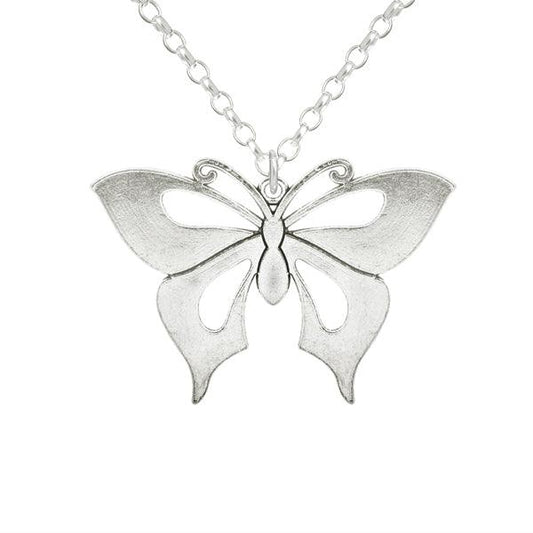 Silver Tone Butterfly Designed Pendant - The Fineworld