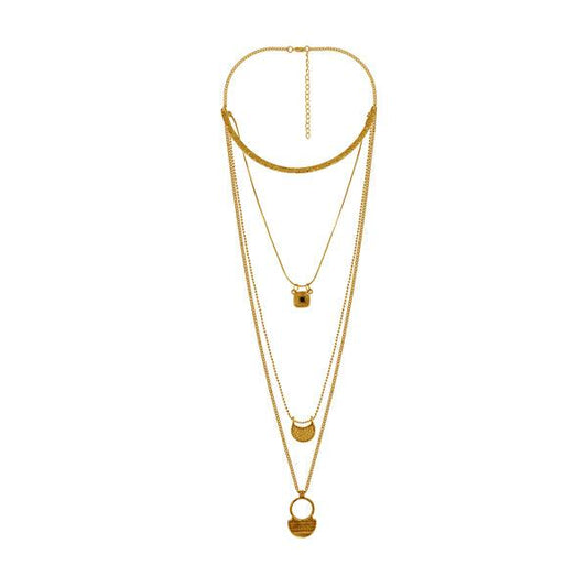 Gold plated chain multi-layered necklace - The Fineworld