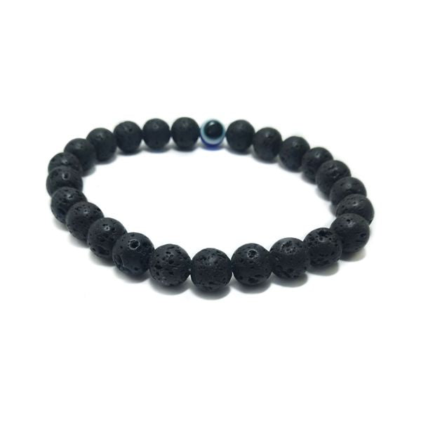 Buy SILVER SHINE Fashions Black and White Lava Bead Matte Stones Bracelet  for Men and Women Online at Best Prices in India - JioMart.