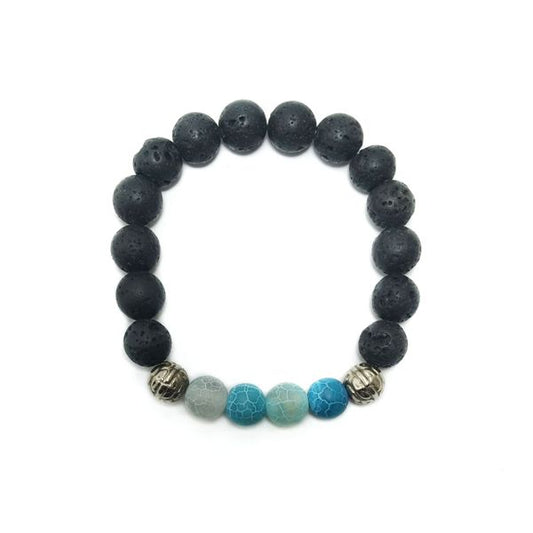 Sky blue beads and lave beaded bracelet