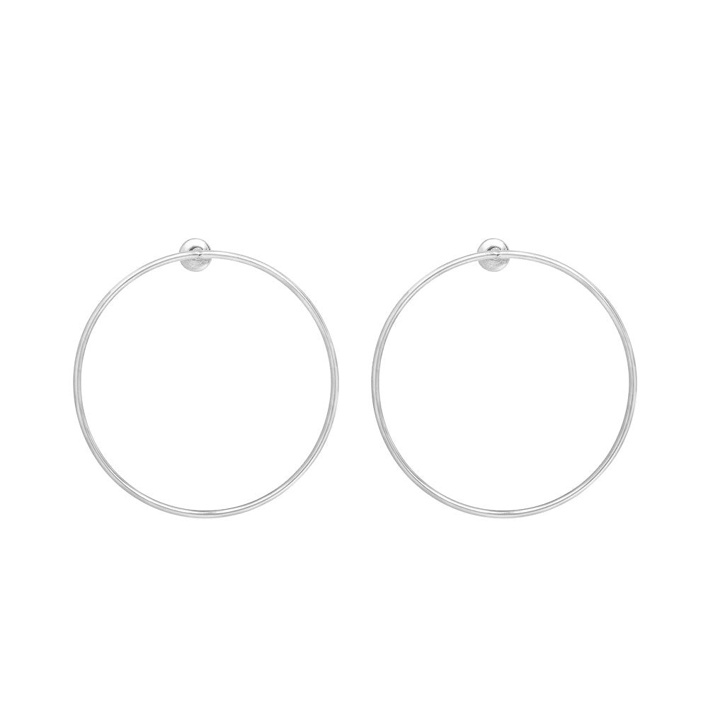 Geometric golden circle earrings