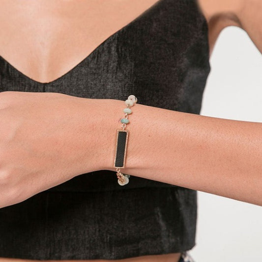 Metal fashion Bracelets with Natural stones