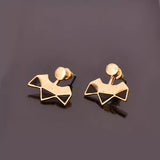 Black and golden stud earrings