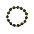 Lava and gold plated beads unisex bracelet