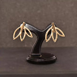 Golden hollow leaf earrings