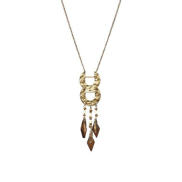 Long Necklace with Geometric Pattern