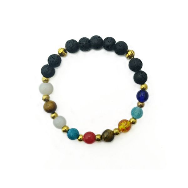 Universal multicolor gemstone bracelet