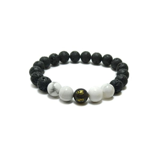 Howlite Beads and lava beads bracelet