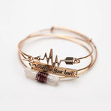Stackable Engraved charm bracelets