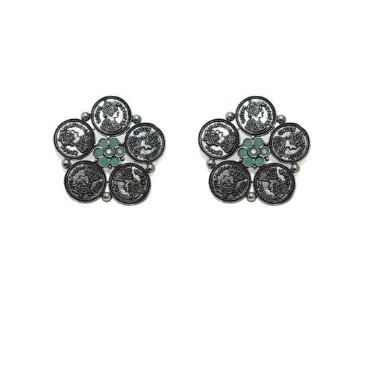Victoria Queen Coin Shaped Earring