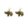 Classy golden tone elephant charm drop earring