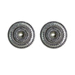 Traditional silver oxidized round stud