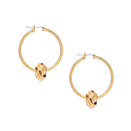 Shiny golden hoop earrings