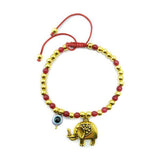 Gold Plated Elephant Charm & Evil Eye Bracelet