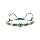 Blue Evil Eye With Multicolor Beads Bracelet For Girls