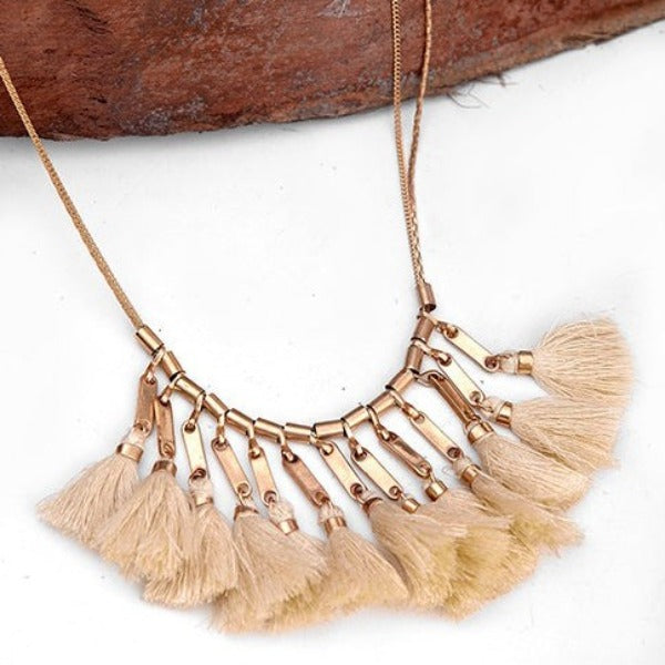 Gold Plated Thread Work Necklace