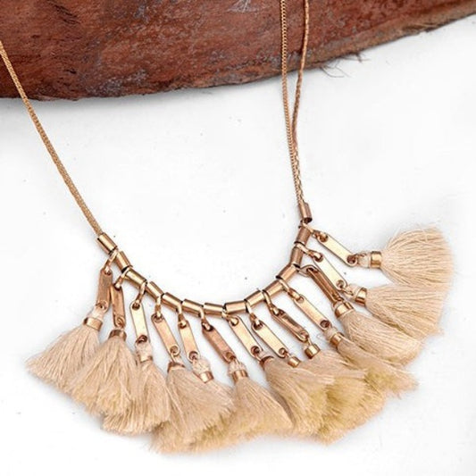 Gold Plated Thread Work Necklace