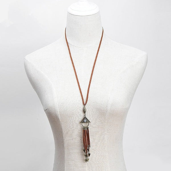 Trendy bronze necklace online with Boho pendant