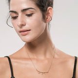 Trendy golden princess necklace with deer antler pendant