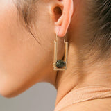 Gold plated Black drop earrings