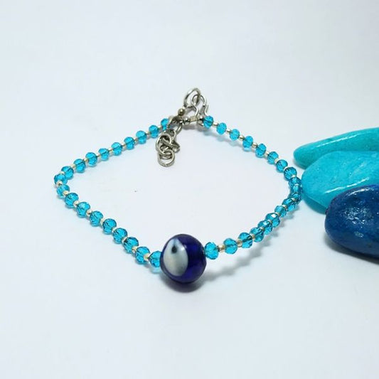 Evil Eye Bracelet With Blue Stone