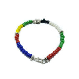 Silver Plated Elephant Charm Bracelet With Multi Color Beads