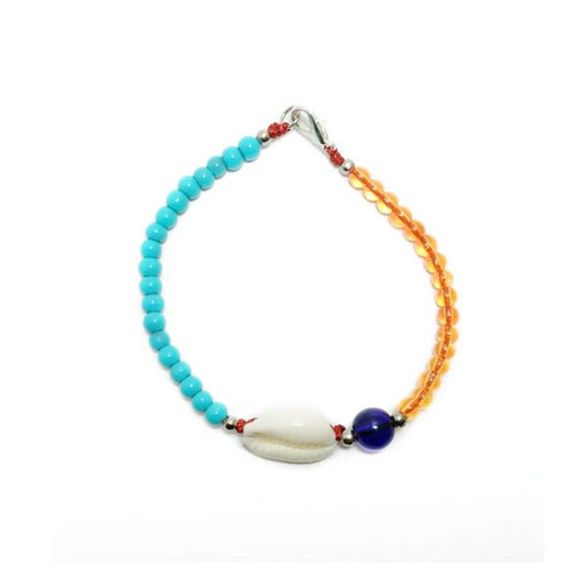 Orange and Sky Blue Beads Bracelet For Women and Girls
