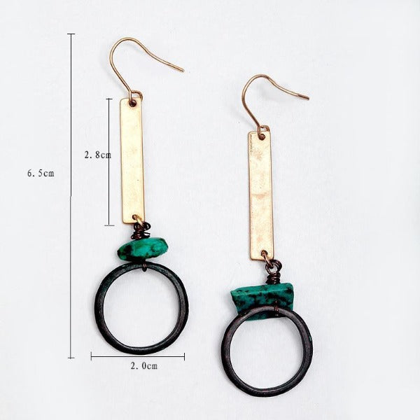 Gold plated drop hoop Earring For Women
